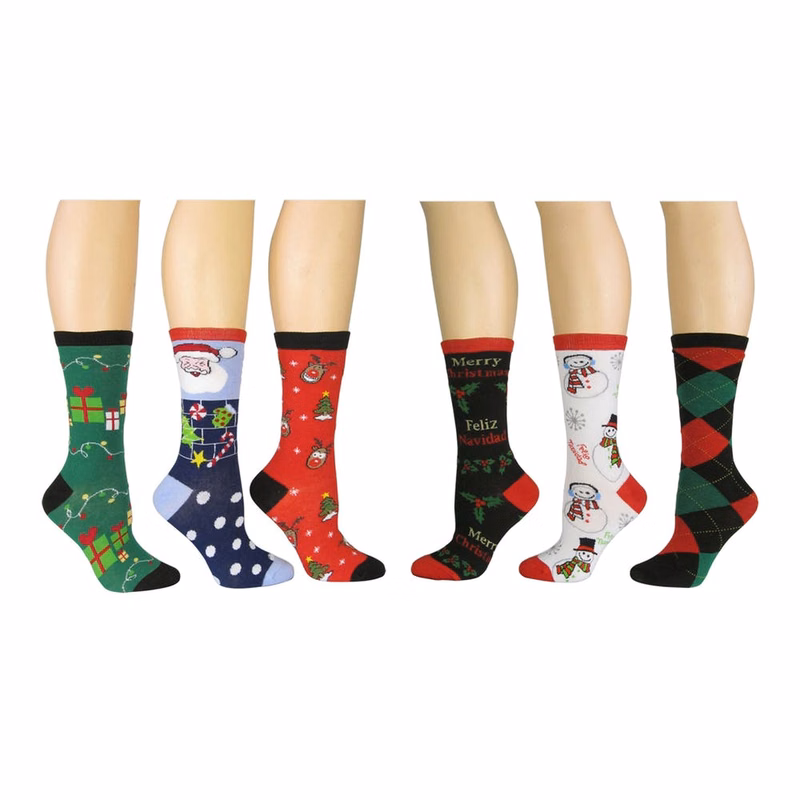 Adult Christmas Crew Socks - Size 9-11 Assorted Designs