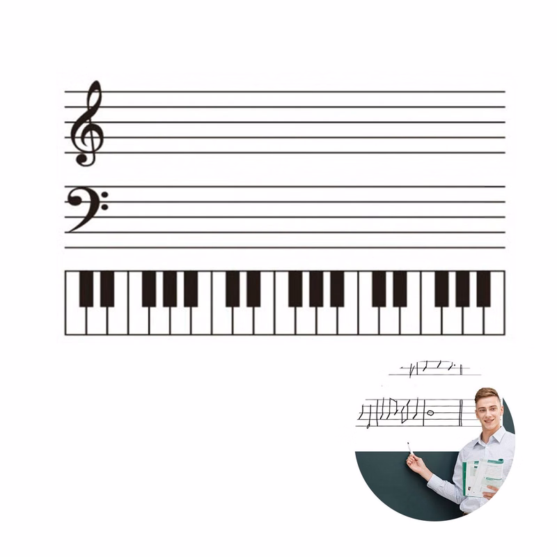 Teaching Erasable Five-Line Staff Soft Magnetic Whiteboard