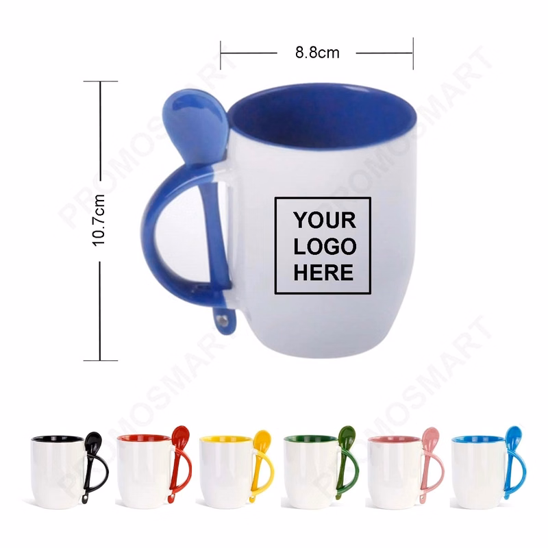 11 Oz. Ceramic Mug With Spoon