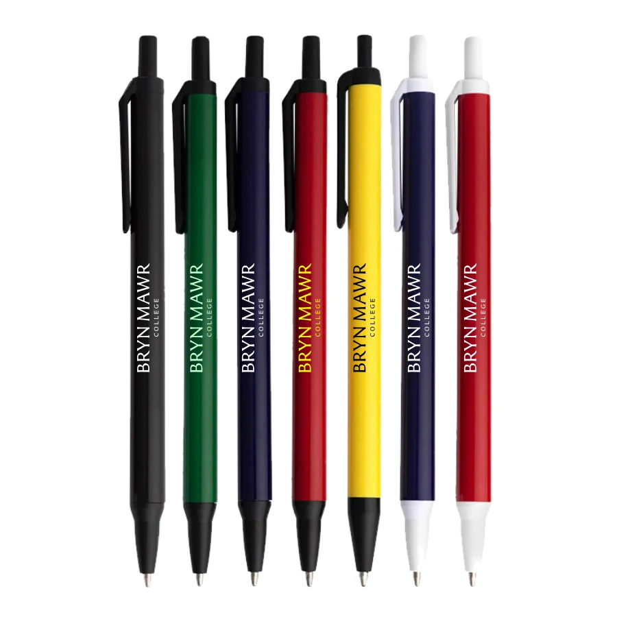 Union Printed - Alice Color Barrels Stick Click Pen with Clip 1