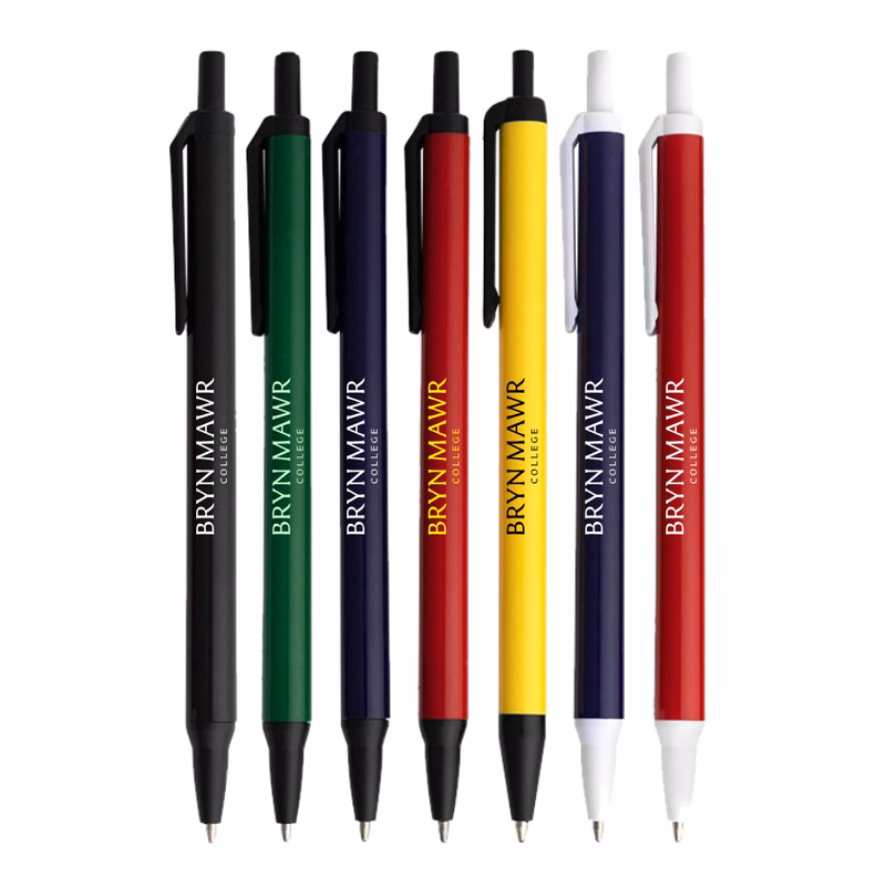 Union Printed - Alice Color Barrels Stick Click Pen with Clip