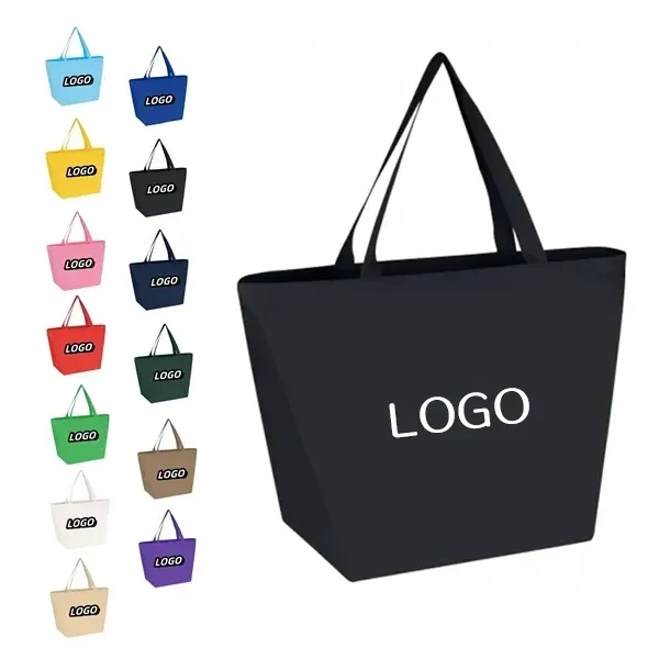 Eco-Friendly Budget Shopper Tote with Reusable Grocery Bag, custom non-woven bag with logo imprint 1