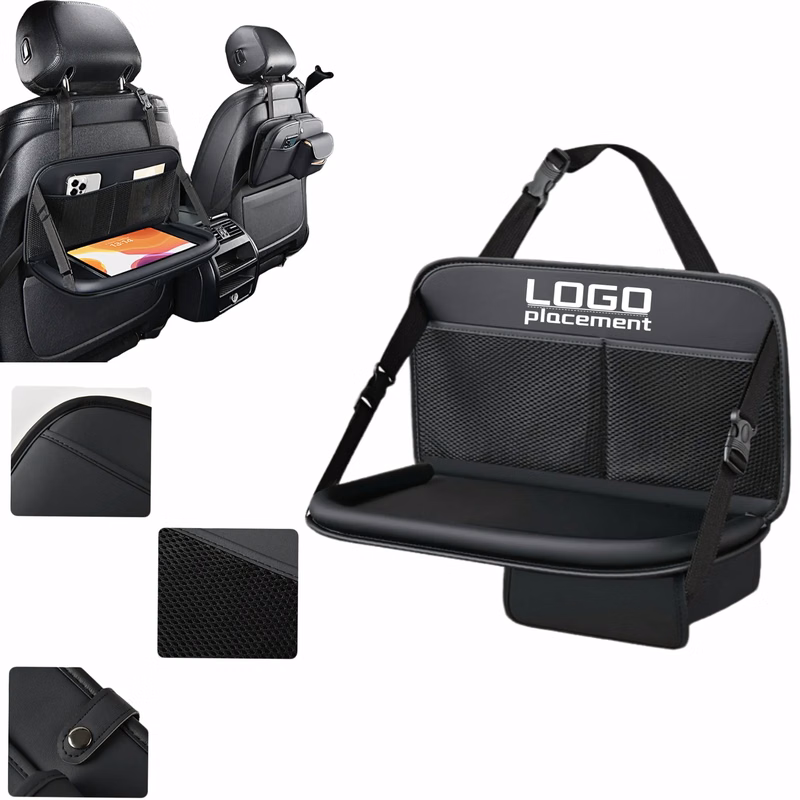 Car Seat Back Hanging Organizer: Foldable Table & Pouch
