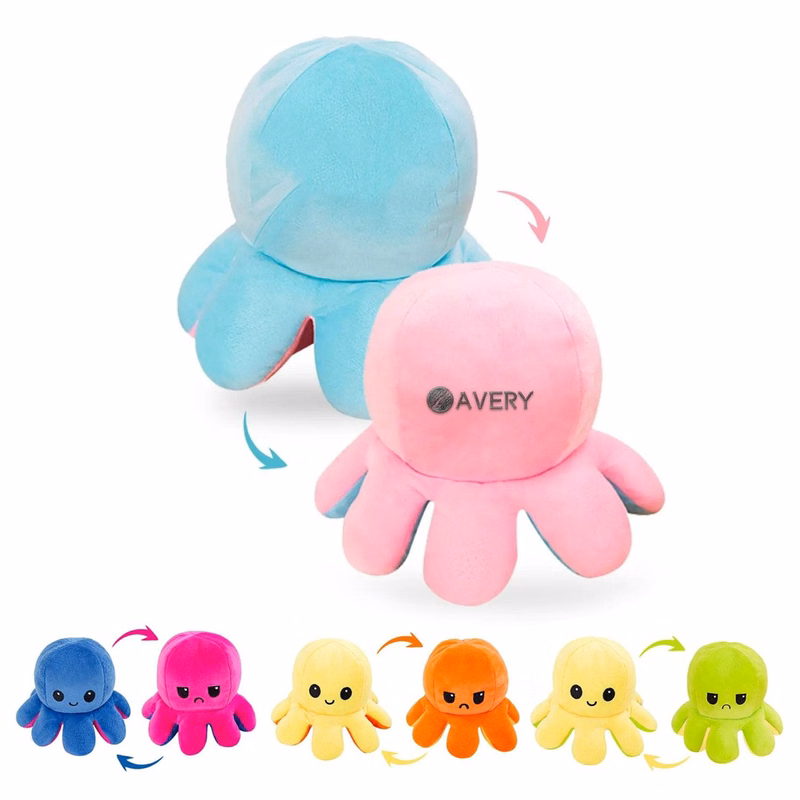 Flipped plush octopus