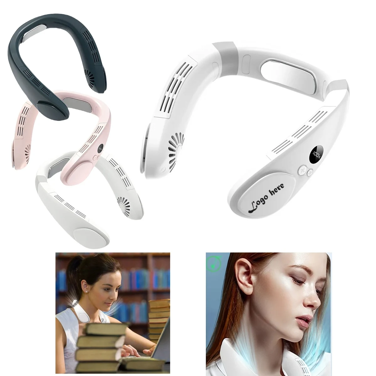 Portable Neck Fan With Semiconductor Cooling & Ice Touch 1