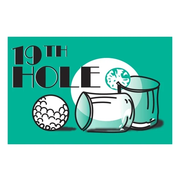 Tube 19th Hole Golf Flag 12" x 18" 1