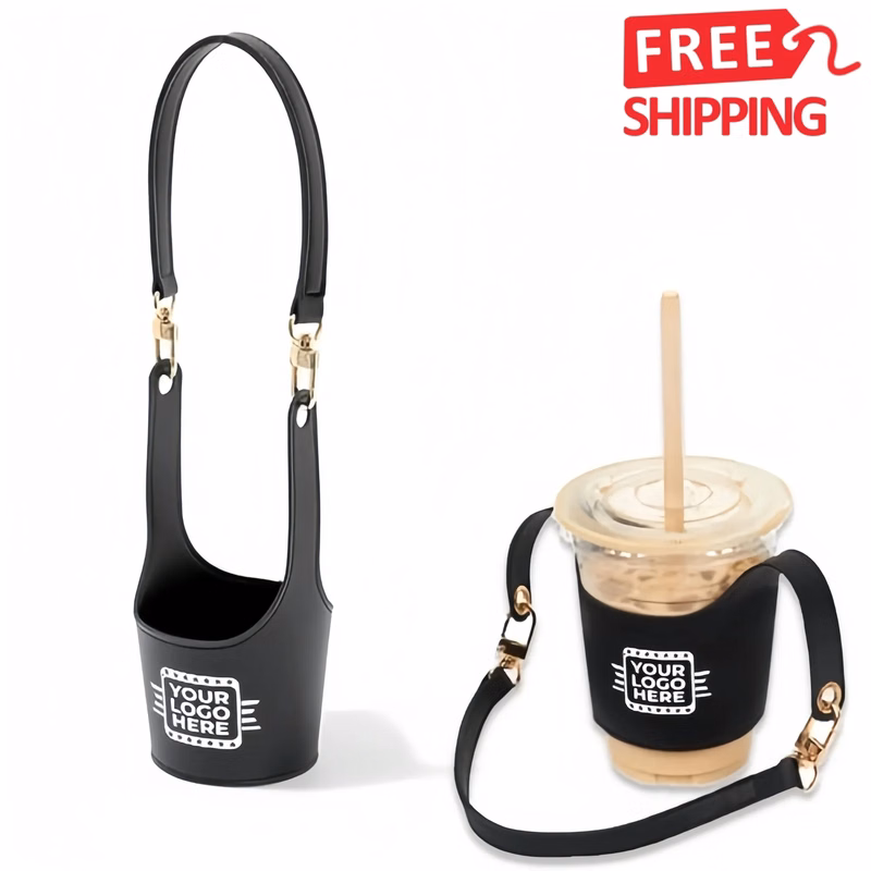 PU Leather Water Bottle Sleeve Holder Outdoor Bag