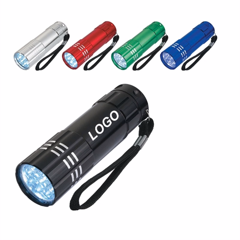 Low MOQ 50PCS 9 LED Rocket Aluminum Flashlight