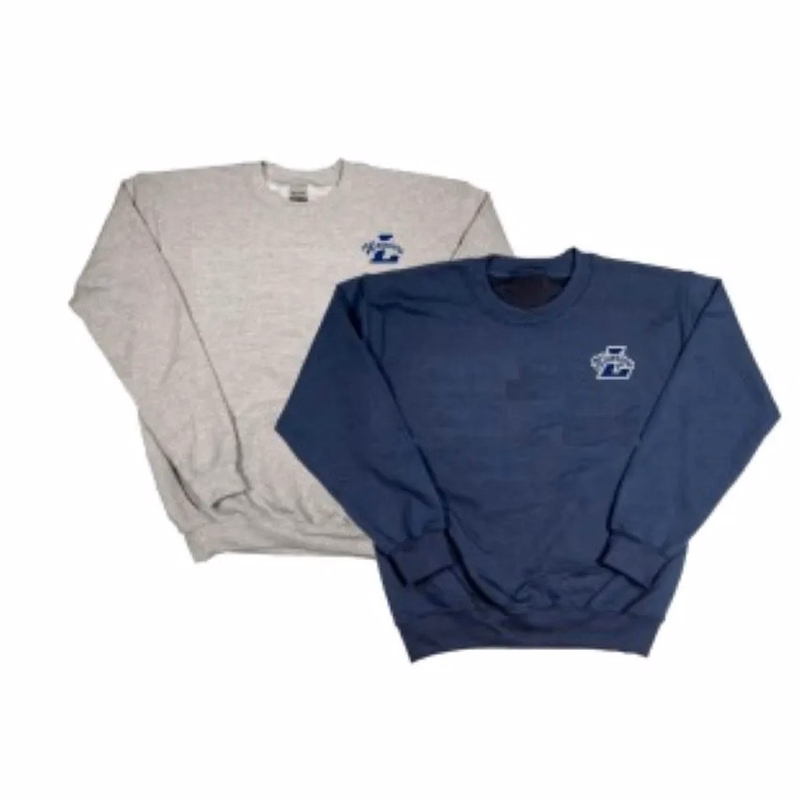 Crewneck Sweatshirt: Gray or Navy