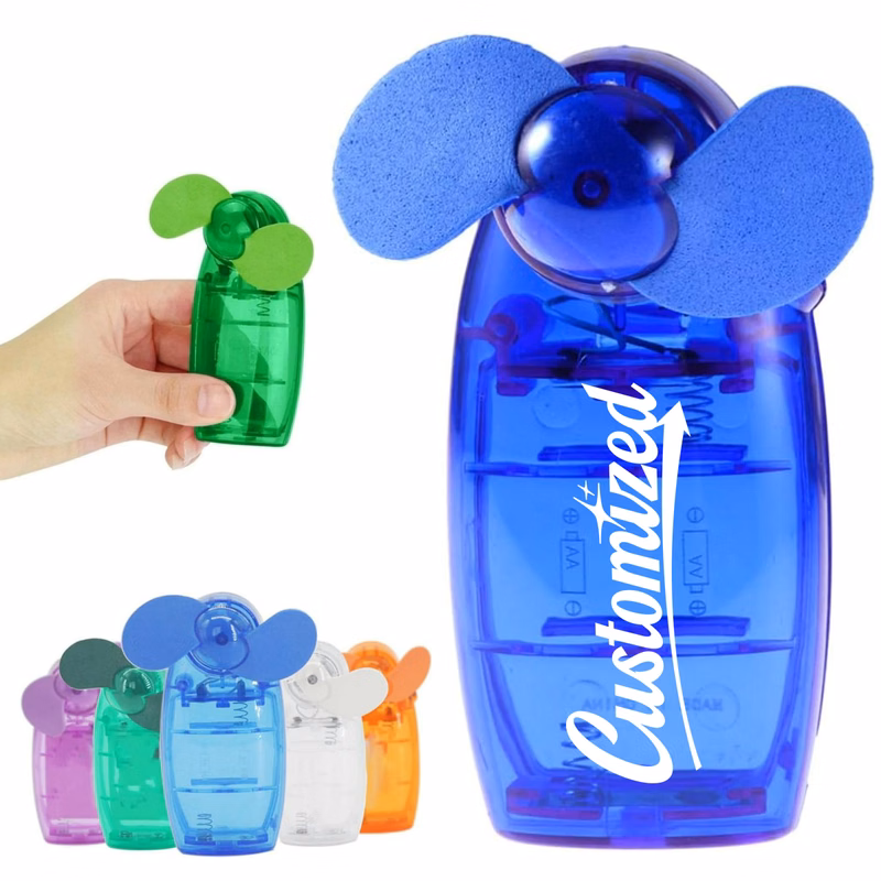 Mini Handheld Spray Fan with Soft Blades and Custom Logo