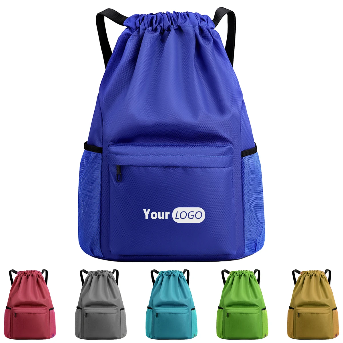 Polyester Custom Large Capacity Drawstring Backpack 1