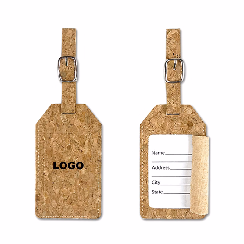 Natural-Look Cork Luggage Tag