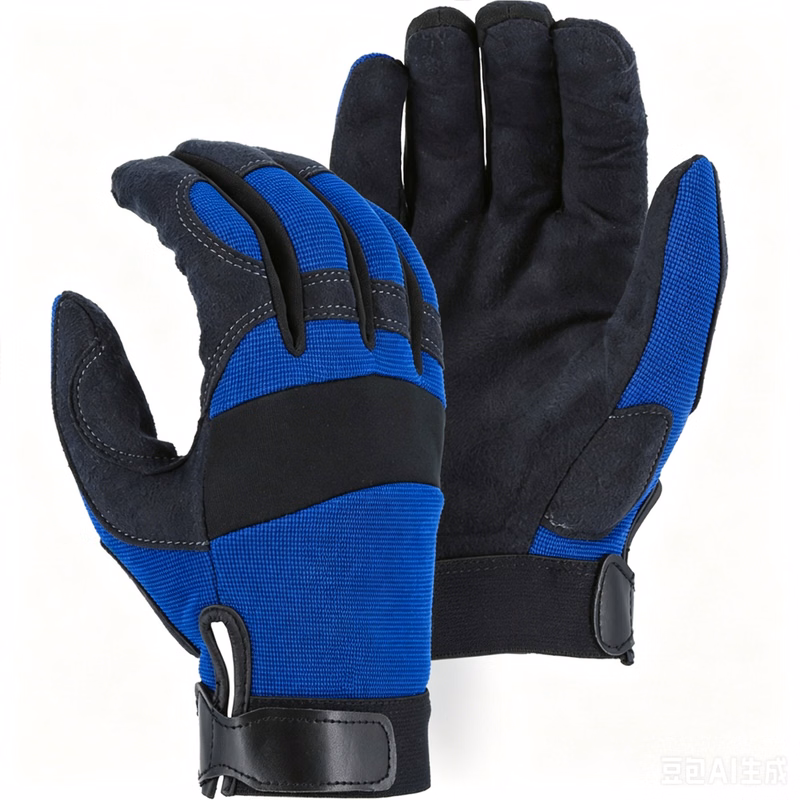 Mechanics Safety Gloves with Knit Back