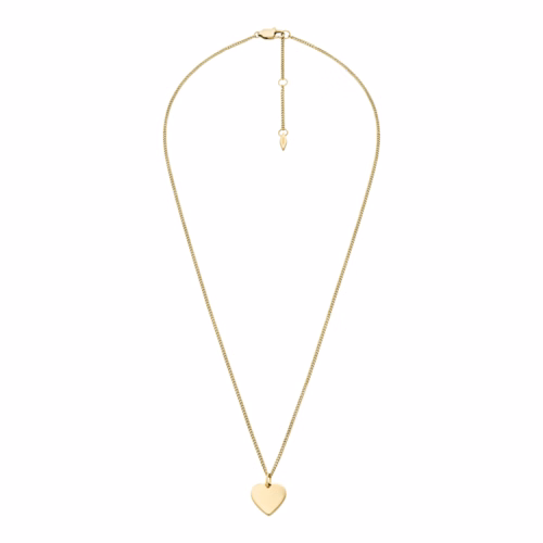 Fossil Drew Heart Gold-Tone Stainless Steel Necklace