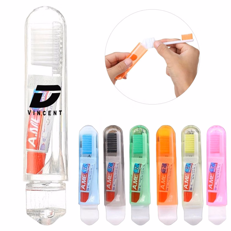 Travel Folding Toothbrush with Toothpaste