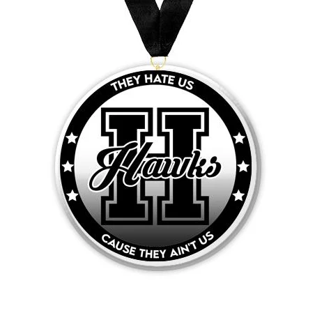 Acrylic Circle Medallions: Hawks 3" Size, .25" 1