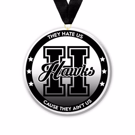 Acrylic Circle Medallions: Hawks 3" Size, .25"
