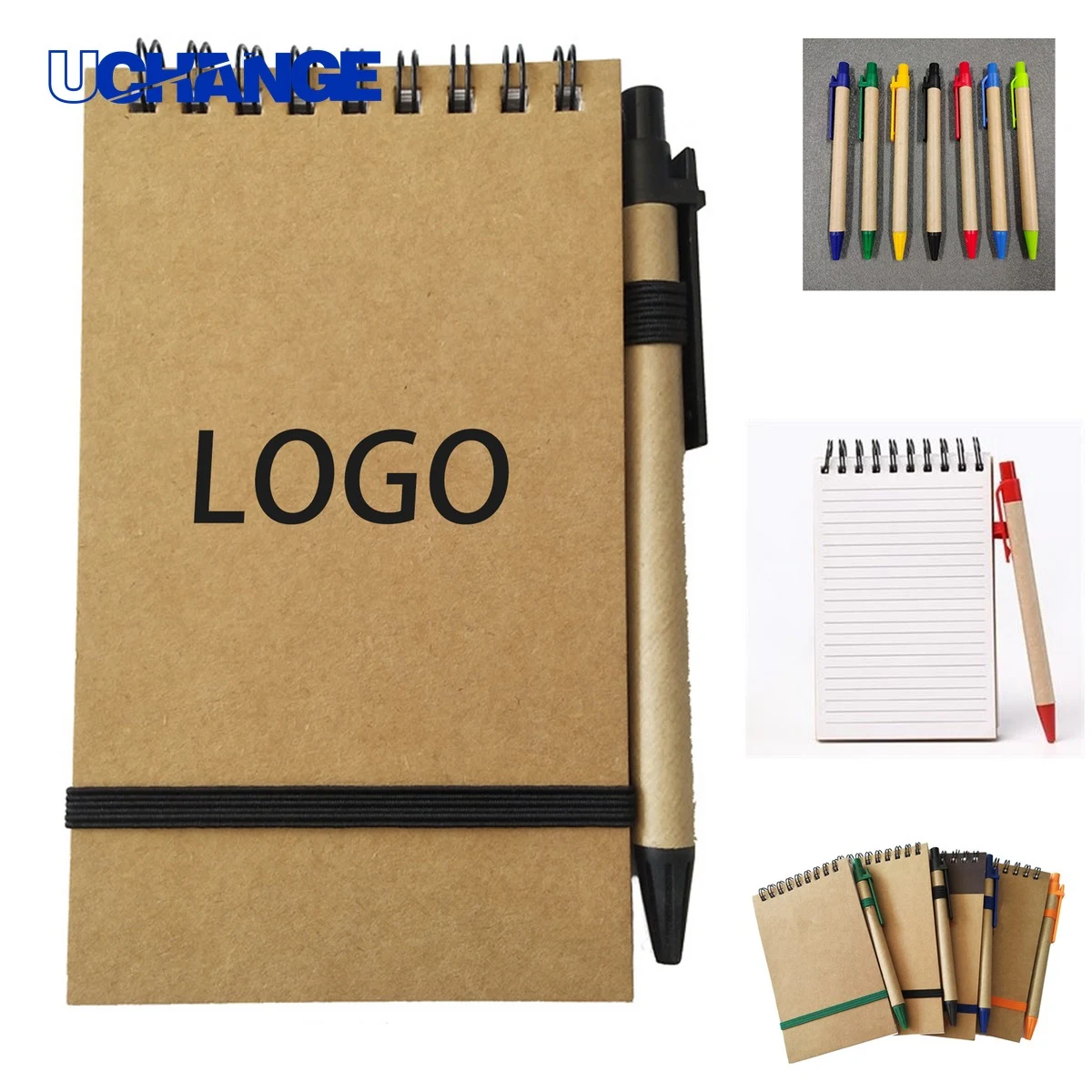 Recycled Spiral Notebook Journal with Pen 1
