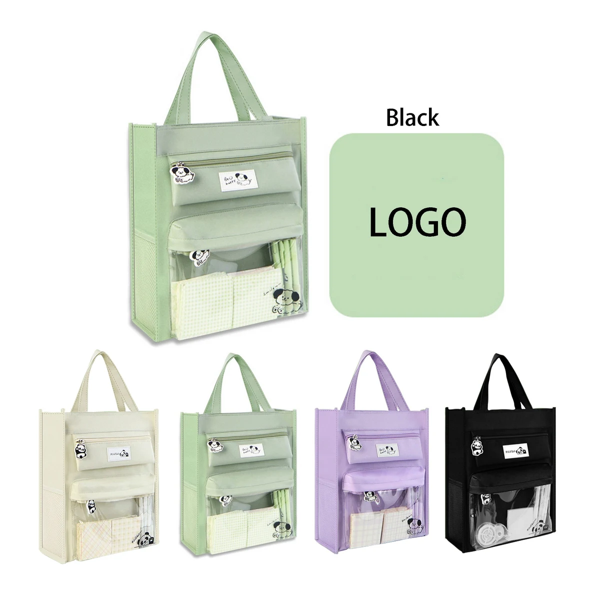 Simple Solid Color Canvas Bag 1