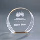 6.5" x 6" Gold Round Acrylic Trophy