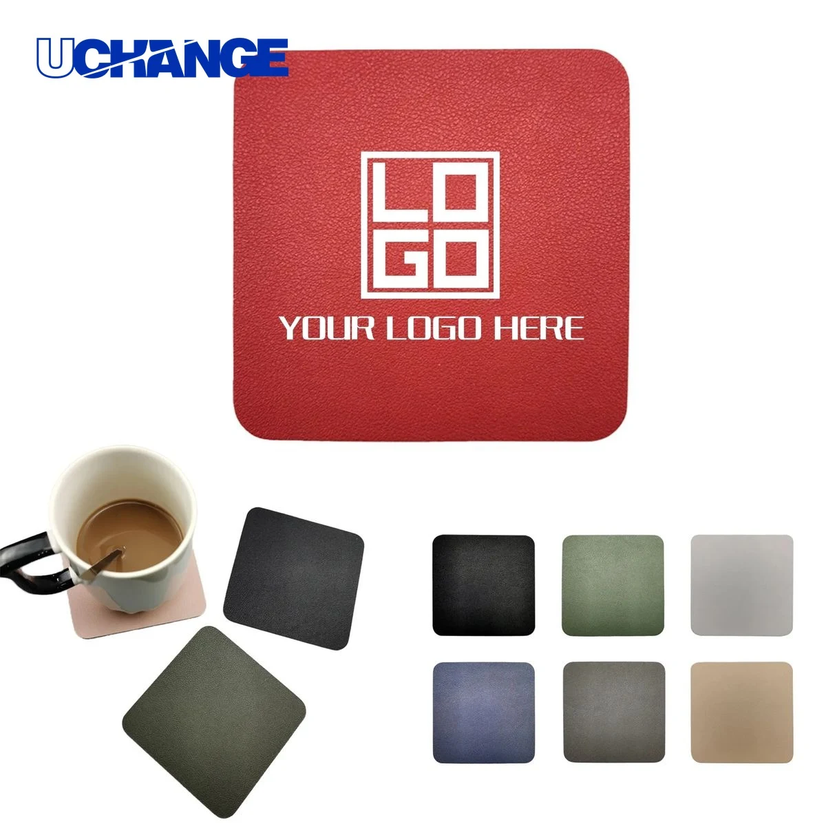 PU Leather Insulated Square Coaster Mat 1