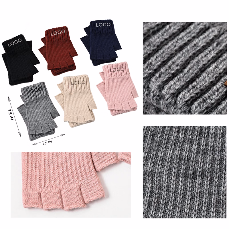 MOQ 10 PCS Versatile Knitted Fingerless Gloves
