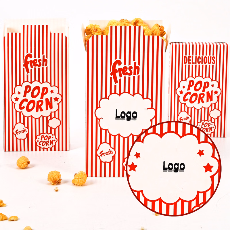 Custom Movie Night Party Paper Popcorn Buckets