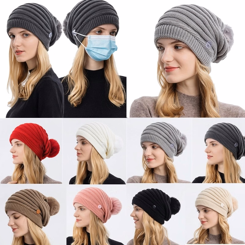 Beanie Hat With Button
