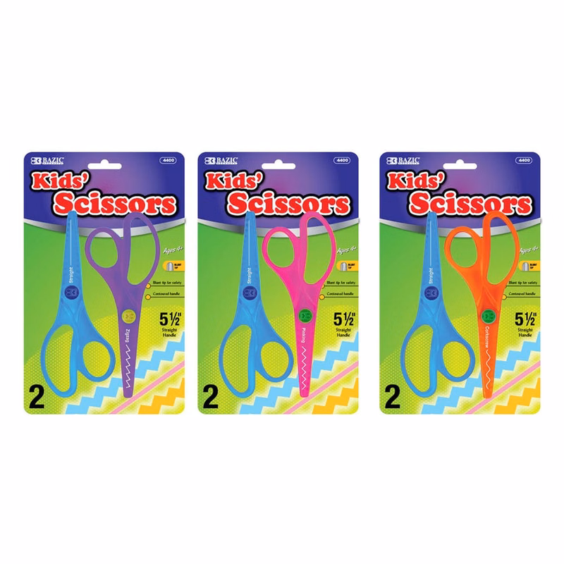 Safety Scissors - 5 1/2" Assorted Colors 2 Pack
