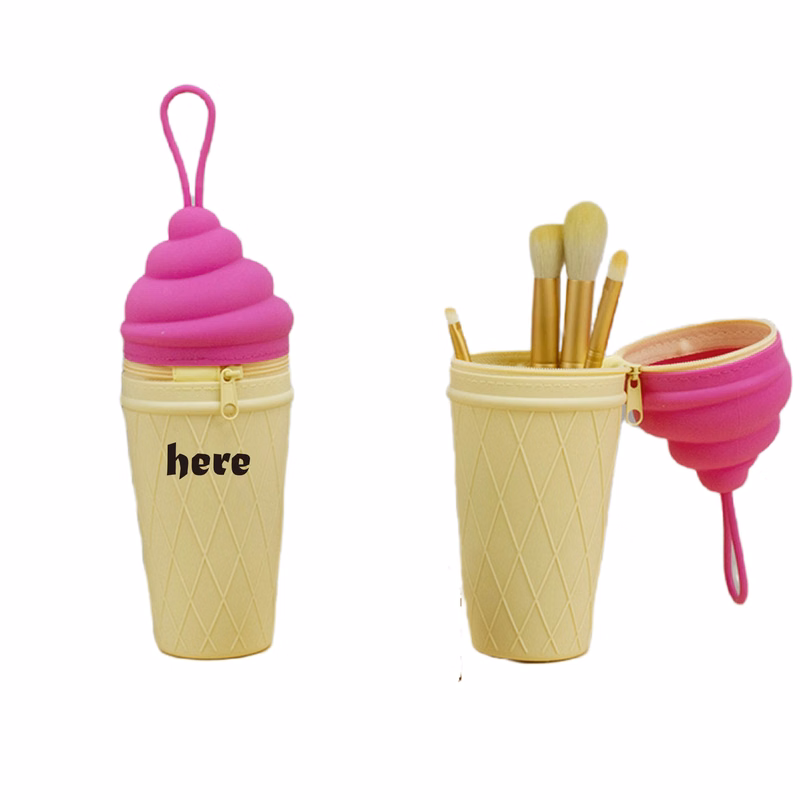 Novelty Cute Ice Cream Pencil Case Silicone Pouch