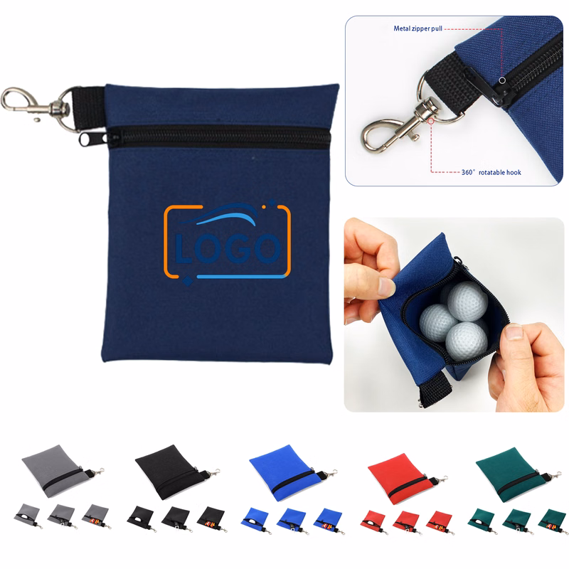 Portable Golf Tool Holder with Metal Clip & Zipper Closure
