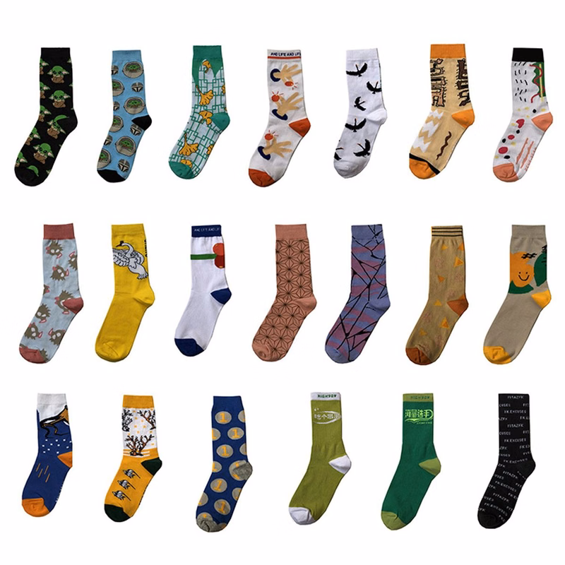 Jacquard Knit Cotton Socks