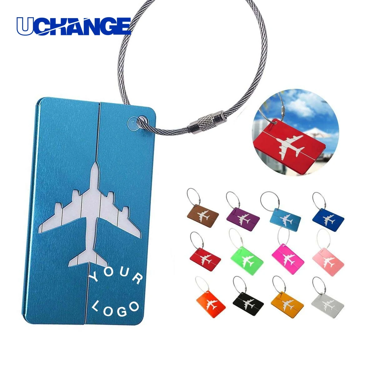 Aluminum Luggage Tag with Steel Wire Rope for Travel 1