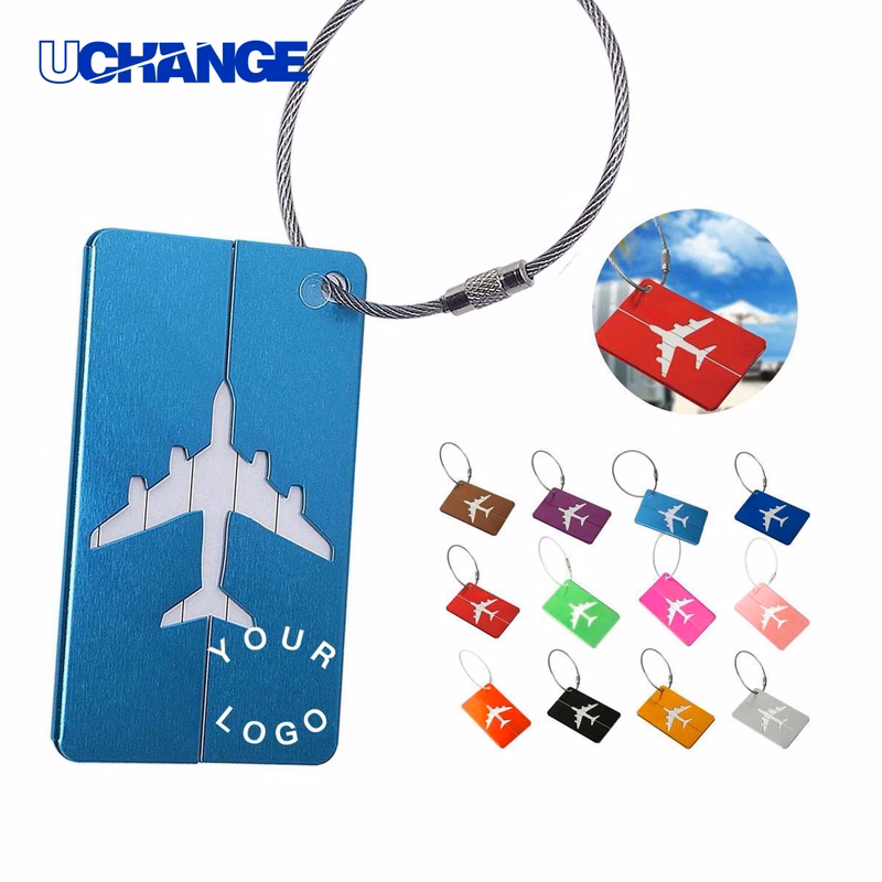 Aluminum Luggage Tag with Steel Wire Rope for Travel