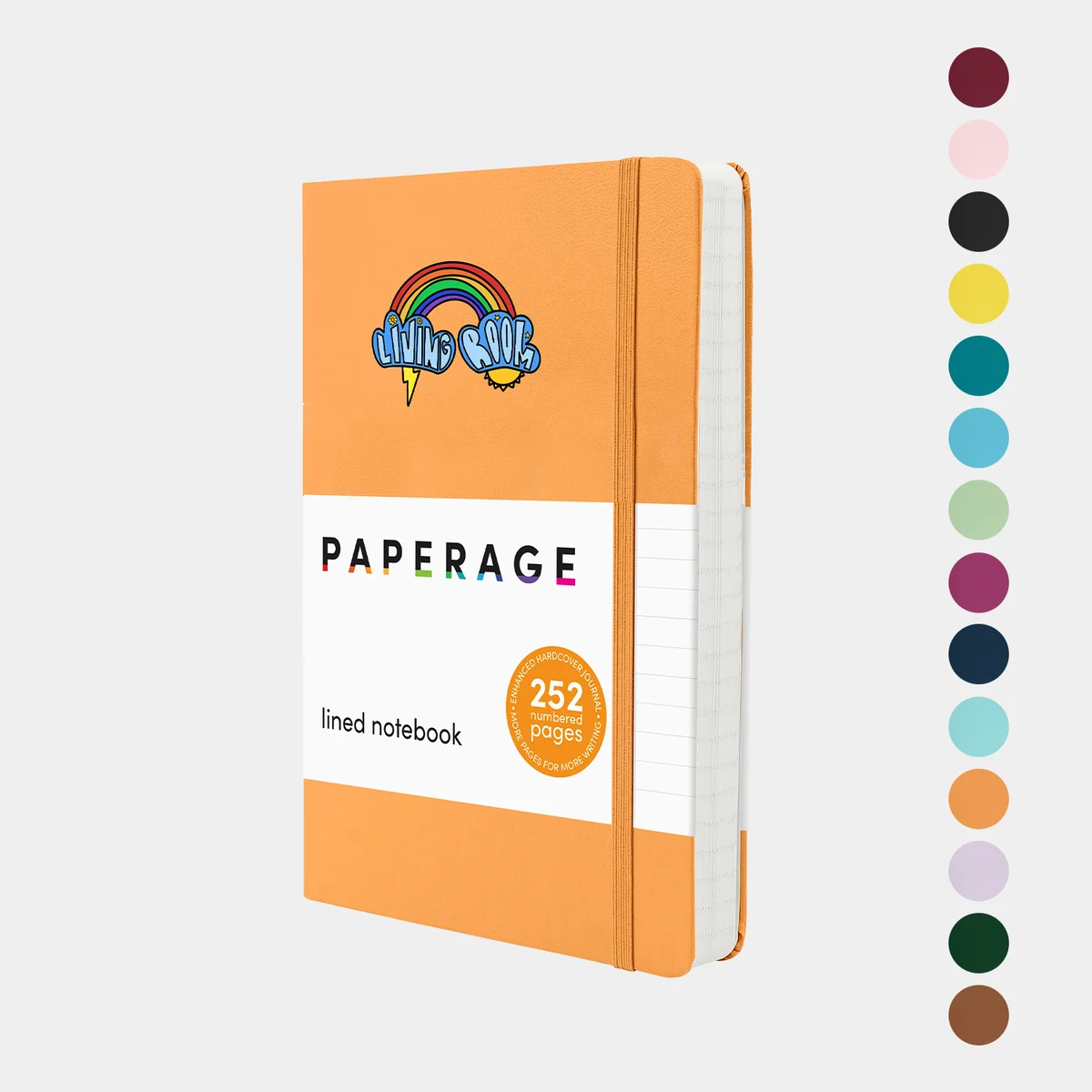 PAPERAGE® Expanded Leather Hard Cover Lined Journal Notebook 252 Numbered Pages 1