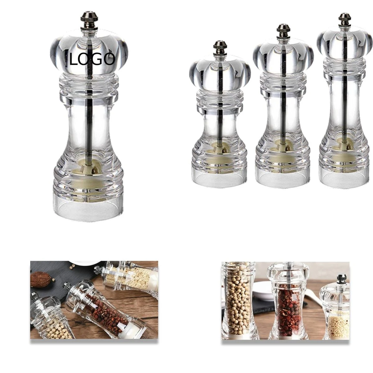 Food Grade Acrylic Pepper Grinder Bottle for Kitchen 1