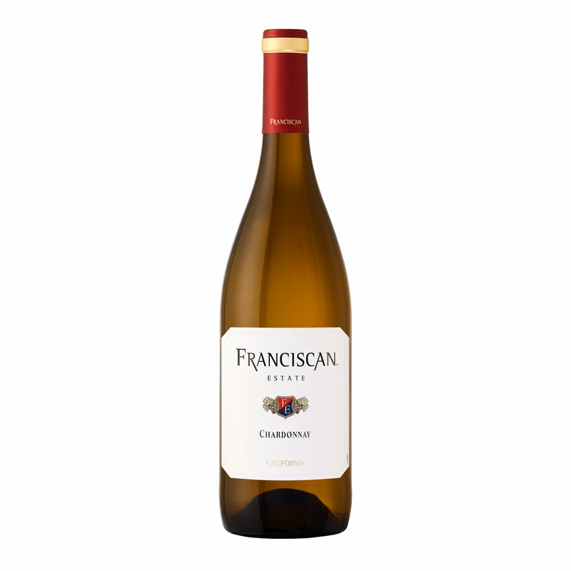 Etched Franciscan Napa Chardonnay White Wine Bottle