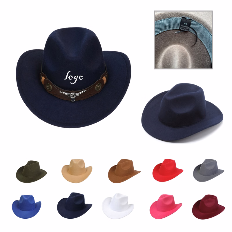 MOQ50 Vintage Wool Felt Cowboy Jazz Hat