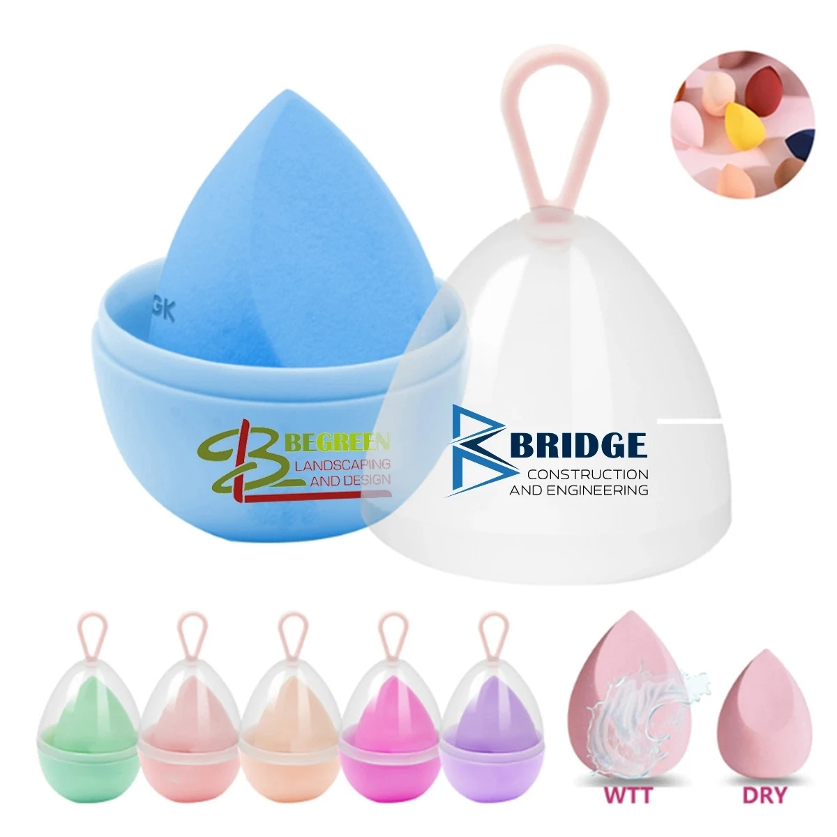 Portable Dry Wet Soft Multi Colored Makeup Sponge 1