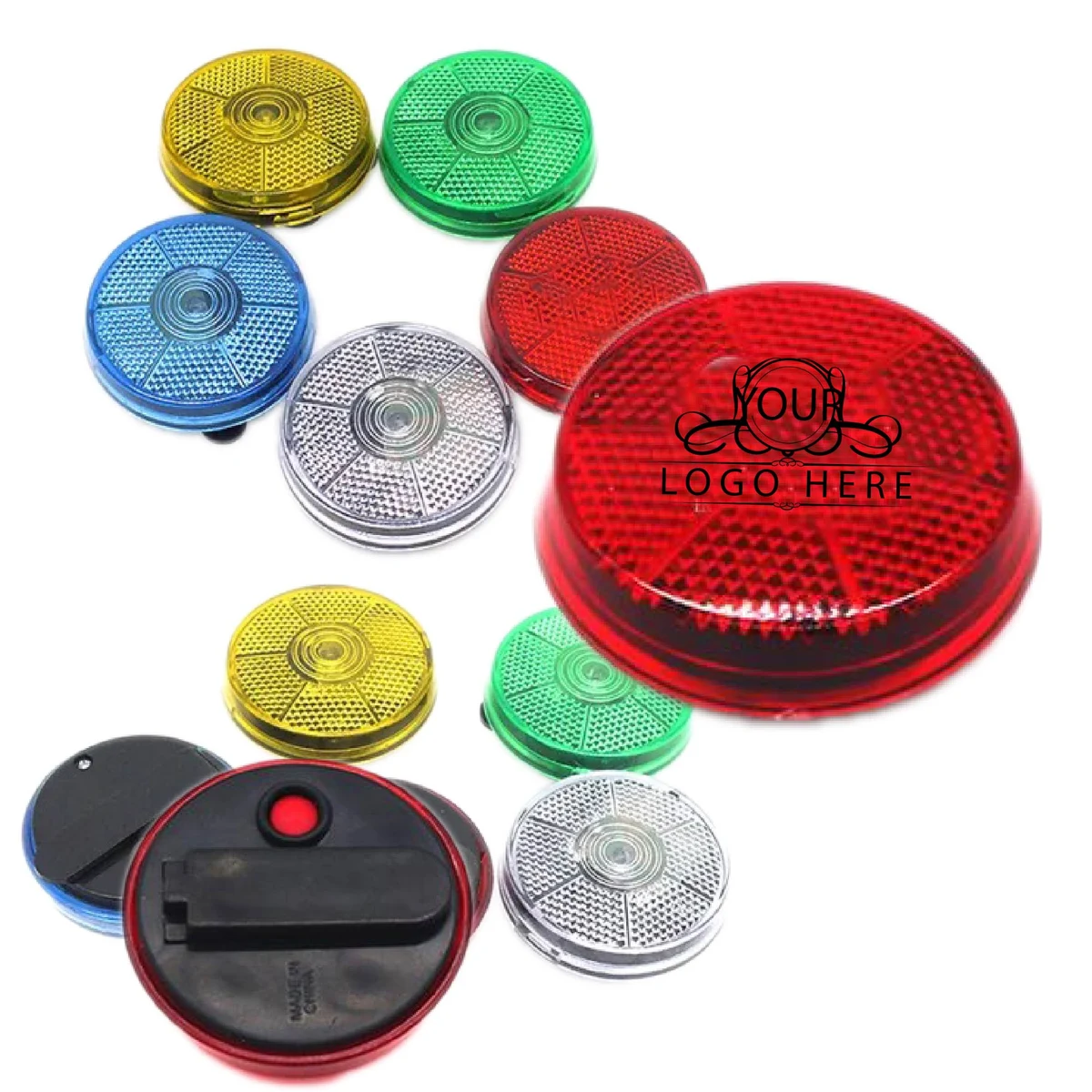 Round Blinking Light With Back Clip 1