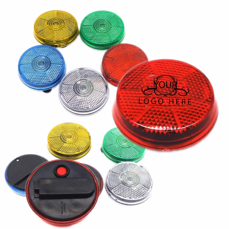 Round Blinking Light With Back Clip