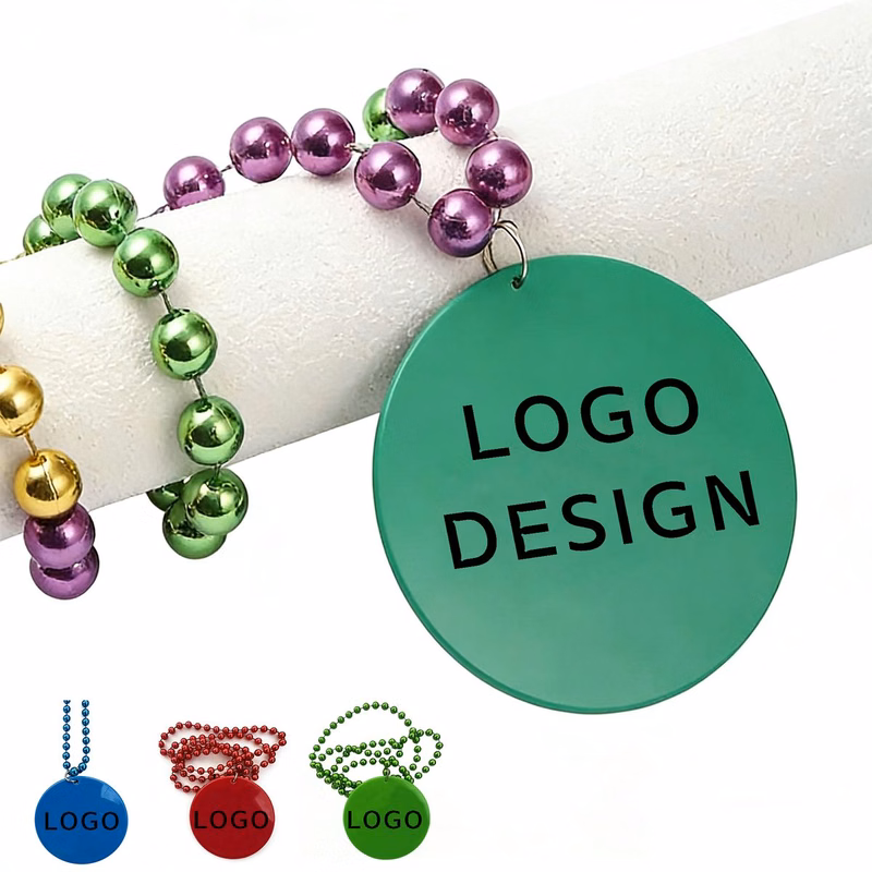 Custom Mardi Gras Beads with Medallions