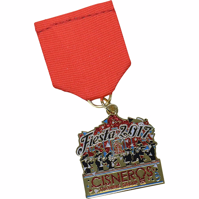 Fiesta Medals: 1 3/4" W x 1 3/4" H x 1/16" D