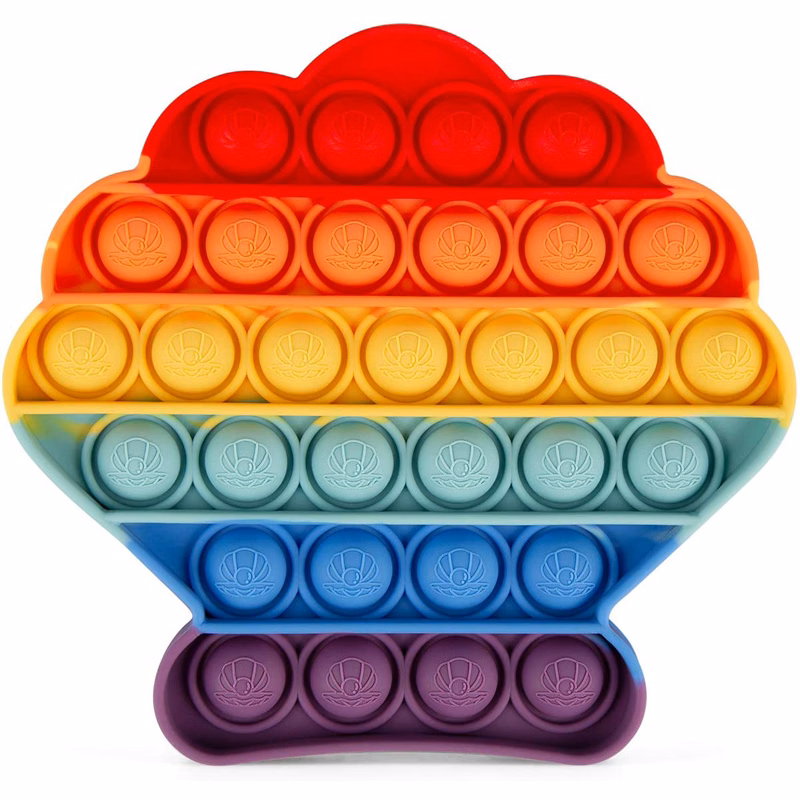 Rainbow Seashell Push Pop Bubble Sensory Fidget Toys
