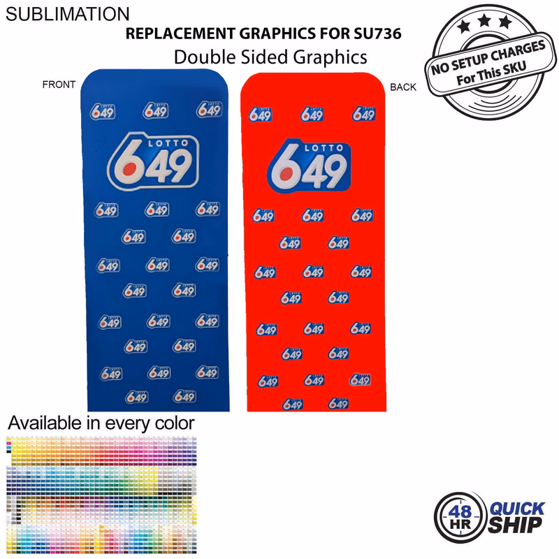 48 Hr Quick Ship - Replacement Graphics Double Sided 3'W x 90"H EuroFit Tension Fabric Slip on cover