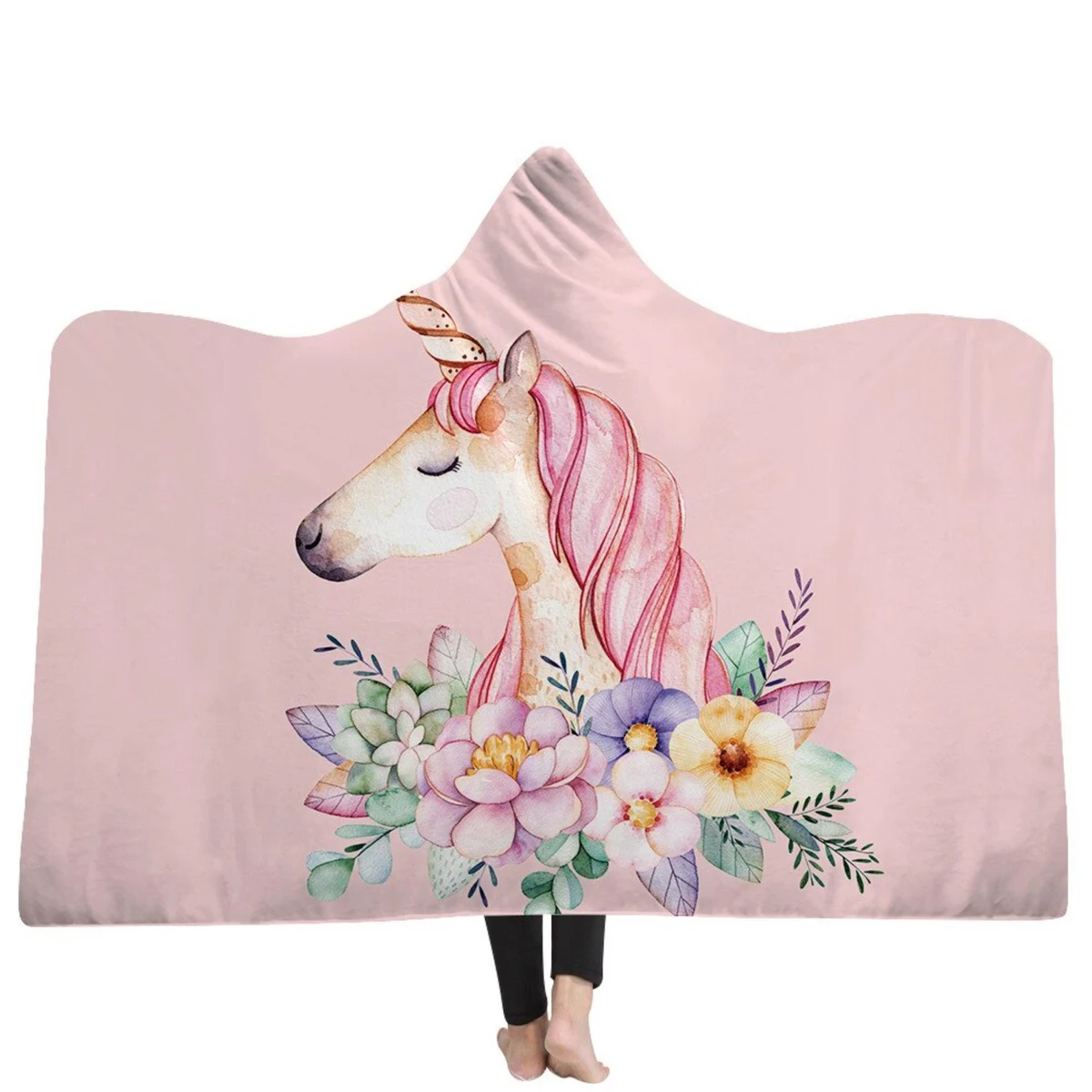 40x50 Hoodie Crystal Velvet Sherpa Sublimation Cloak Blanket 1