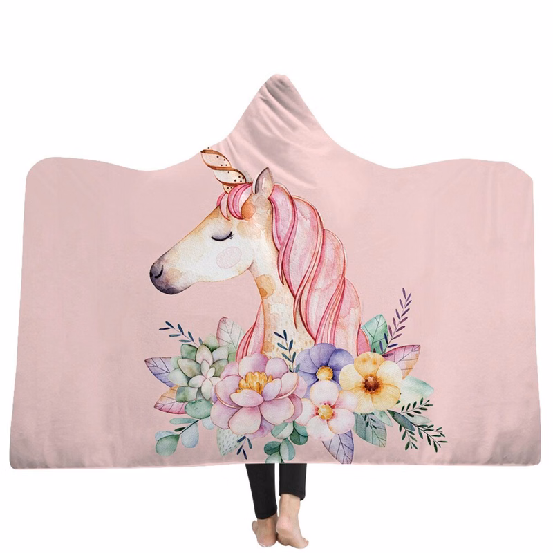 40x50 Hoodie Crystal Velvet Sherpa Sublimation Cloak Blanket