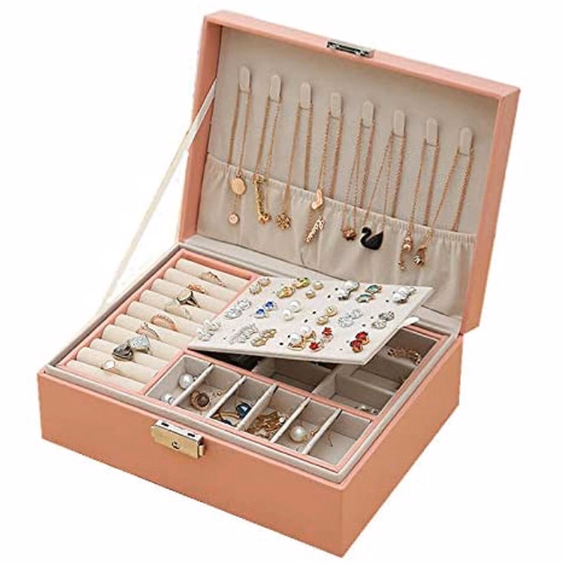2 Layer Women Jewelry Box Organizer