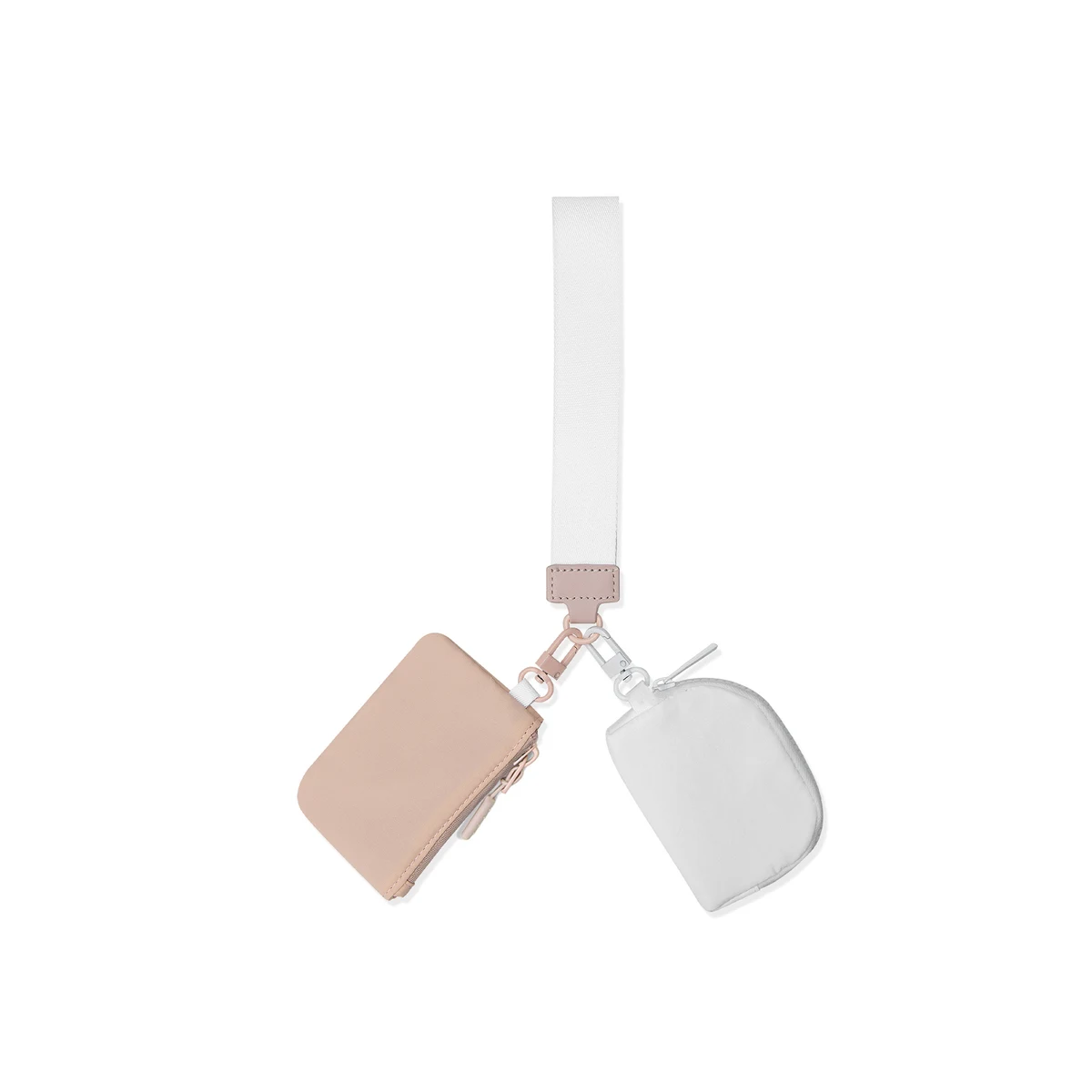 Nylon Dual Pouch Wristlet 3" x 4" With Zipper Strap 1
