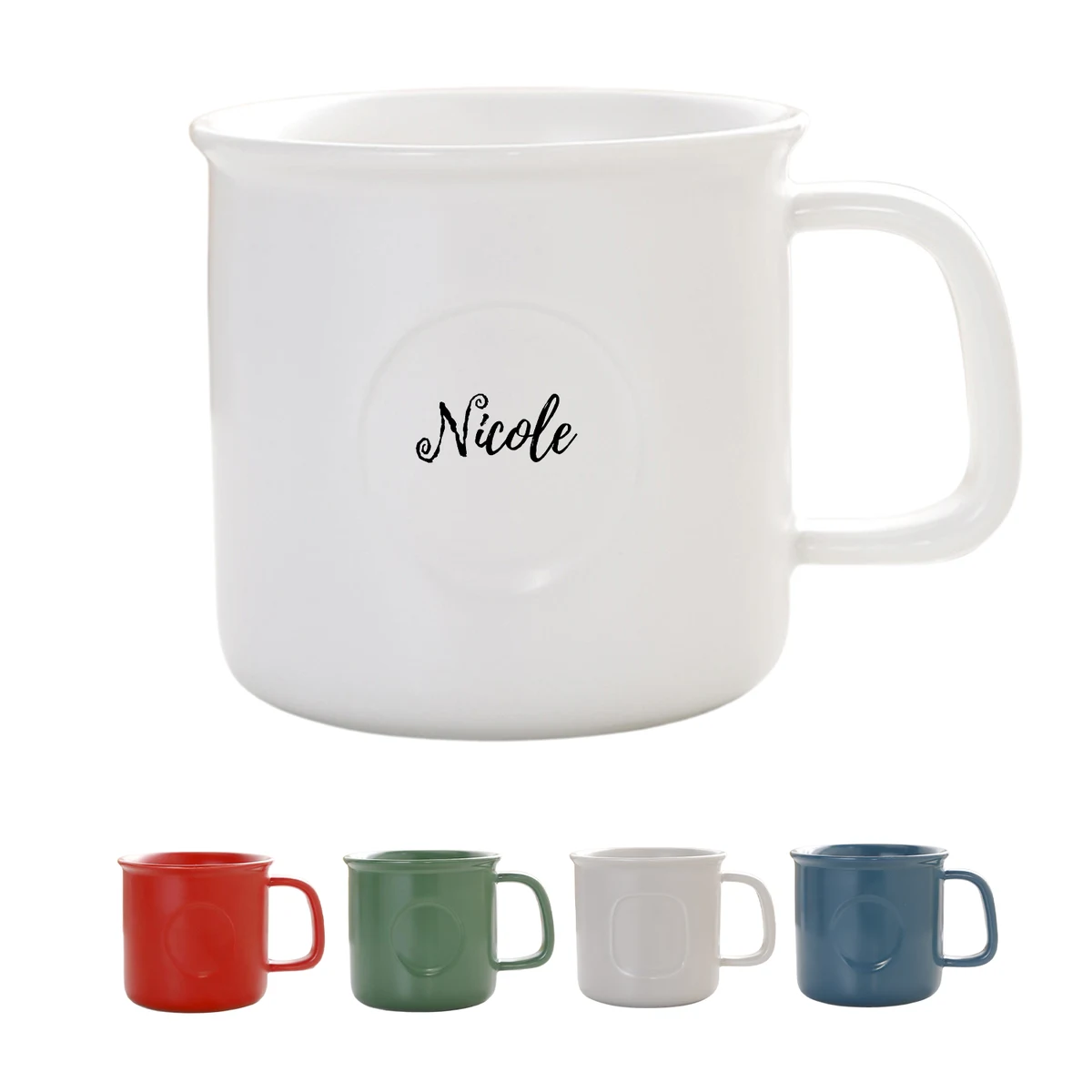13oz Custom Round Indent Ceramic Mug 1